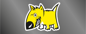 Наклейки на автомобиль 1000х400 - Желтая собака