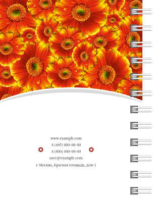 Блокноты-книжки A7 - Красные цветы Задняя обложка