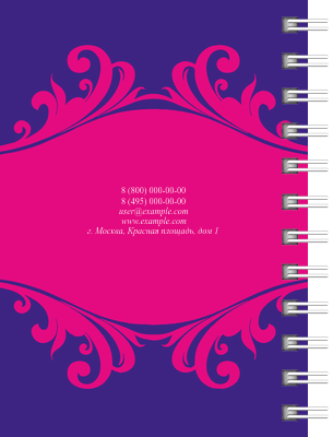 Блокноты-книжки A7 - Пурпурные завитки Задняя обложка