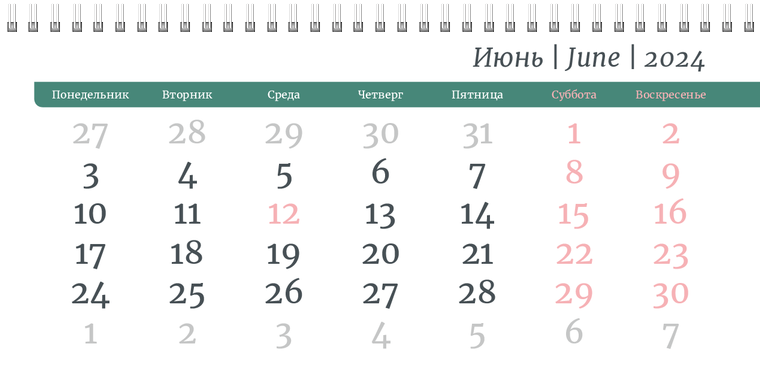 Квартальные календари - Зернистый узор Июнь